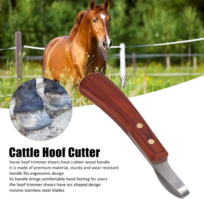 CHICIRIS Double Edged Hoof Knife, Farrier Tool with Stainless Steel Blade and Wooden Handle, Multifunctional Cow Horseshoe Knife for hoof Trimming of Horses and Cows - Image 5